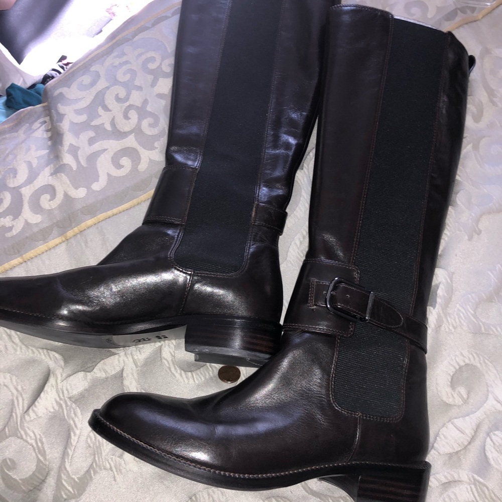 Brown below the knee leather via spiga boots